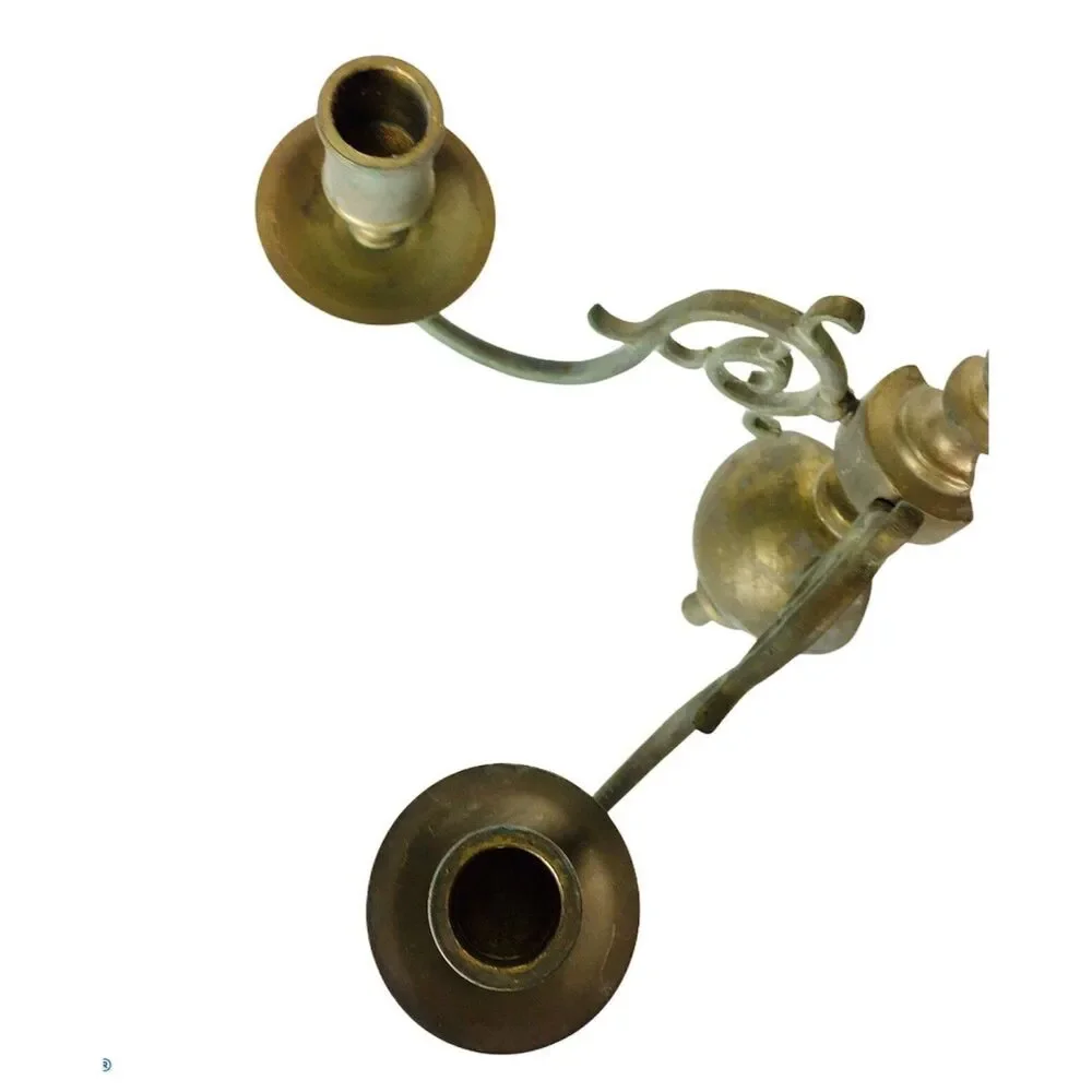 Bronze Wall Mounted Candelabra Tapered Candle Holder Sconce Rococo Antique 1800s